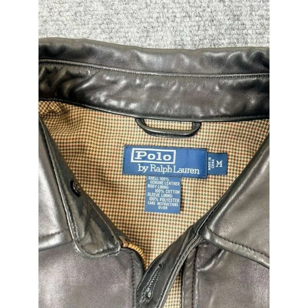 $795 Polo Ralph Lauren Brown Mint Genuine Leather Jacket Coat Blazer Size: M